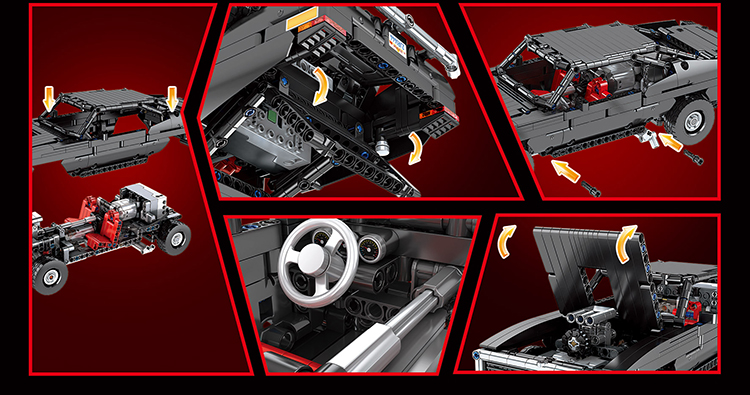 금형 왕 13081 궁극적 인 근육 자동차 닷지 충전기 원격 제어 빌딩 블록 장난감 세트