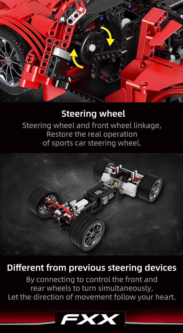 MOULD KING 13085 Ferrari FXX Supercharged V12 Building Blocks Toy Set