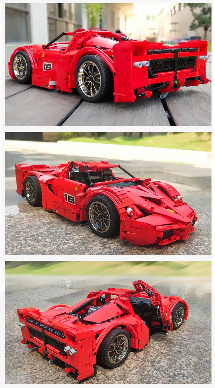 MOLD KING 13085 페라리 FXX 슈퍼차지 V12 빌딩 블록 장난감 세트