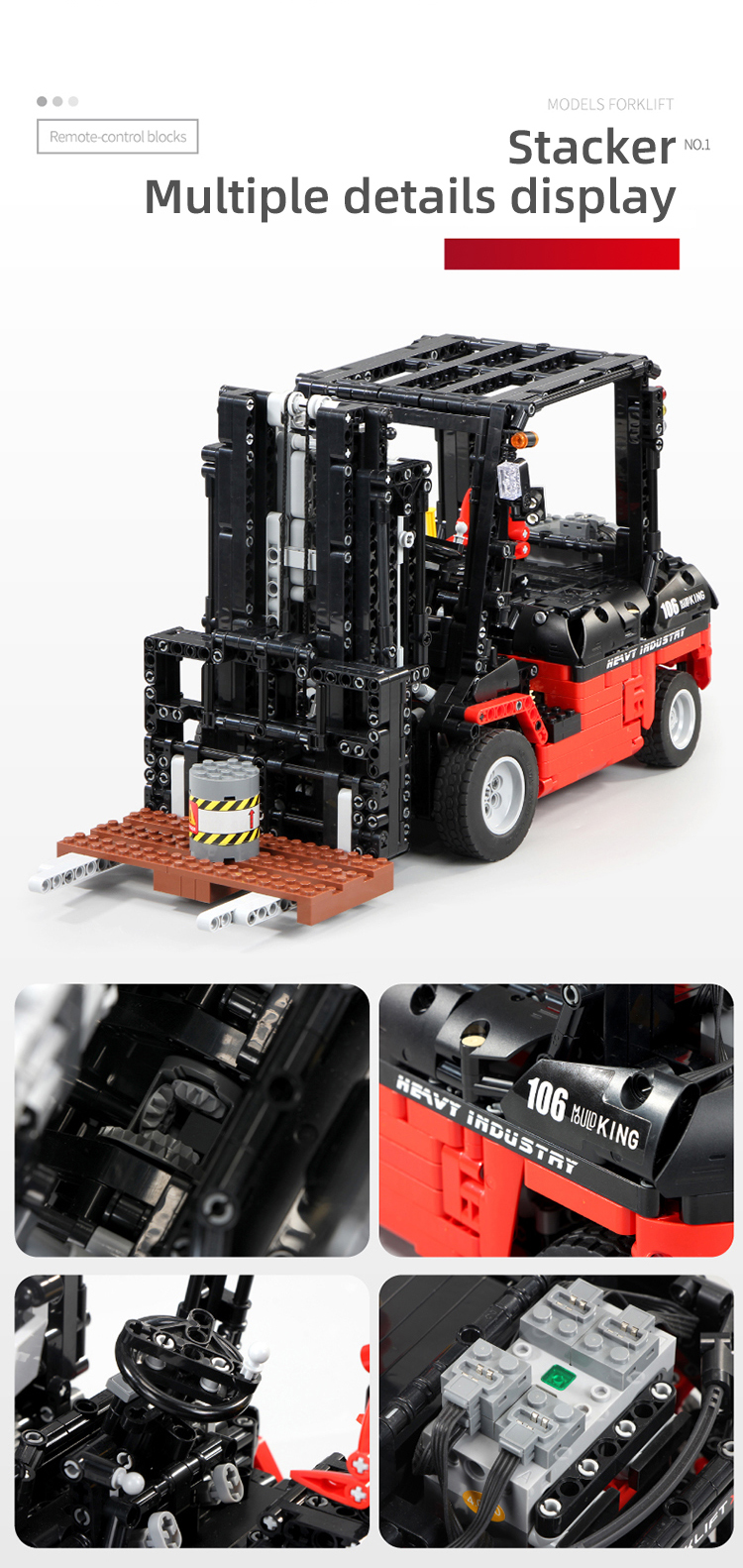 MOULD KING 13106 Forklift Truck Mk II RC Building Blocks Toy Set