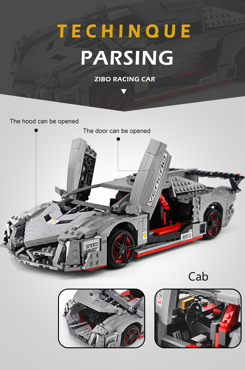 MOULD KING 13110 Lamborghini poison Creative Idea Veneno Building Blocks Toy Set