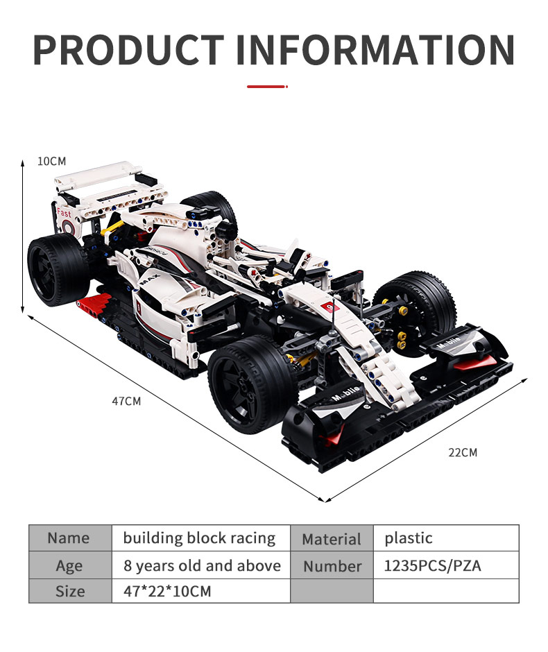 MOULD KING 13117 Technic City F1 racing car Building Blocks Toy Set