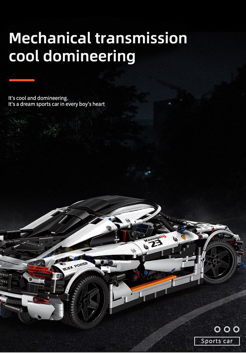 MOULD KING 13120 Koenigsegged Sports Racing White Car Building Blocks Toy Set