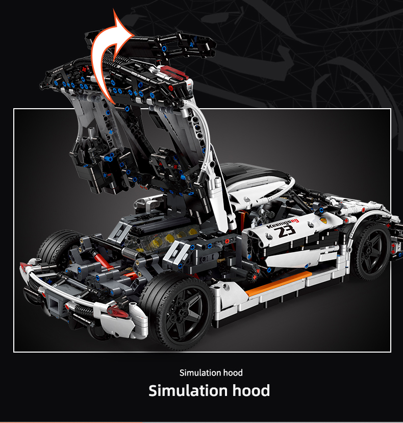 MOULD KING 13120 Koenigsegged Sports Racing White Car Building Blocks Toy Set