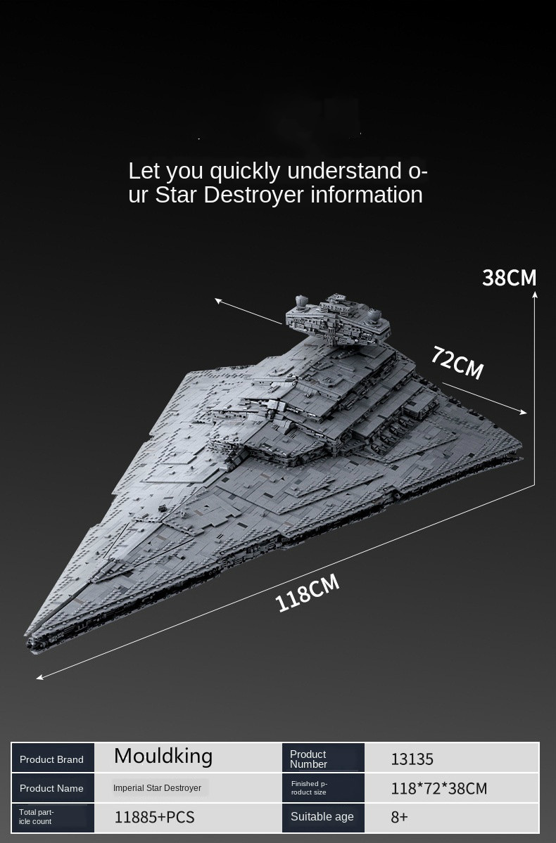 Mould King 13135 Star Wars Imperial Star Destroyer Monarch Building Blocks Toy Set