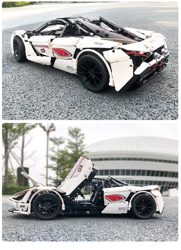 MOLD KING 13145 McLaren 720s 흰색 1-8 빌딩 블록 장난감 세트