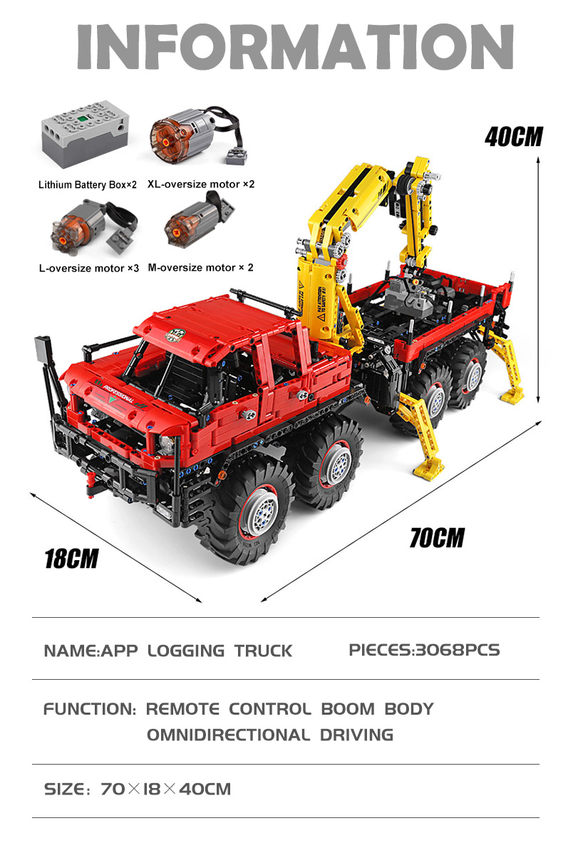 MOULD KING 13146 Articulated 8×8 Offroad Truck by Nico71 Building Blocks Toy Set