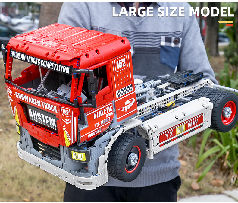 MOLD KING 13152 Serie de modelo de coche Eléctrico Competitivo Big Truck Building Blocks Toy Set