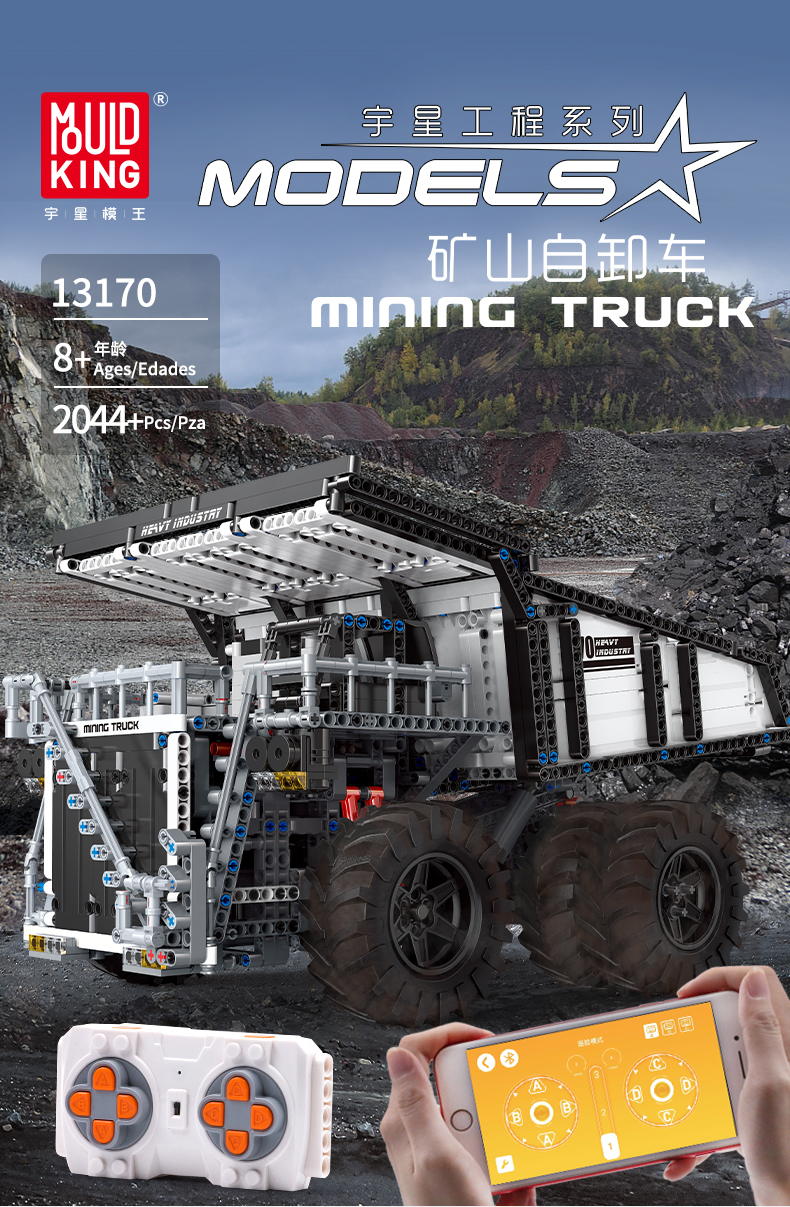 MOULD KING 13170 Mining Truck Liebherr T284 Building Blocks Toy Set