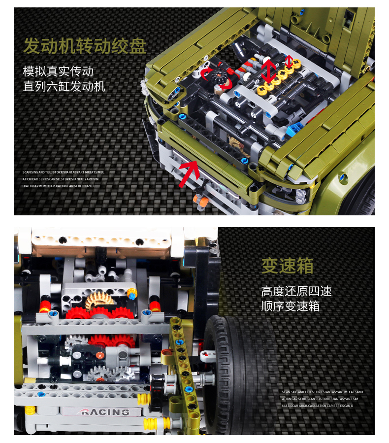 MOULD KING 13175 New Land Rover Defender 2020 Expand Cabinet 110 Building Blocks Toy Set