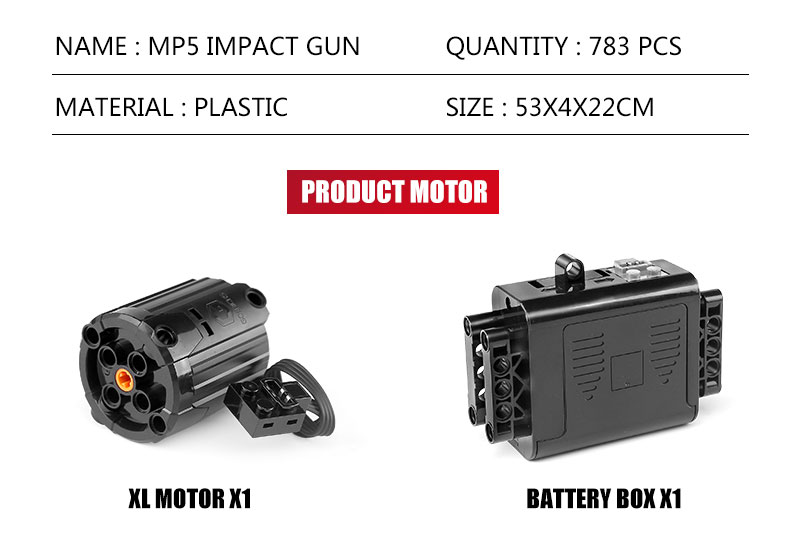 MOULD KING 14001 MP5 Submachine Gun Building Blocks Toy Set