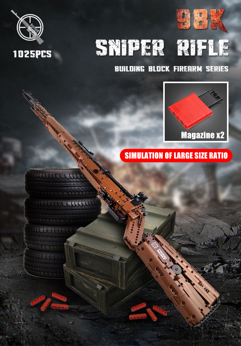 MOLD KING 14002 Das Mauseres 98K Scharfschützengewehr Gun Building Blocks Toy Set