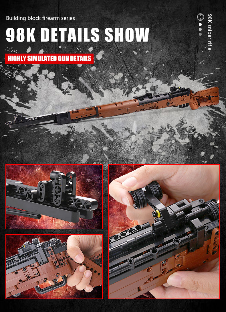 MOULD KING 14002 The Mauseres 98K Sniper Rifle Gun Building Blocks Toy Set