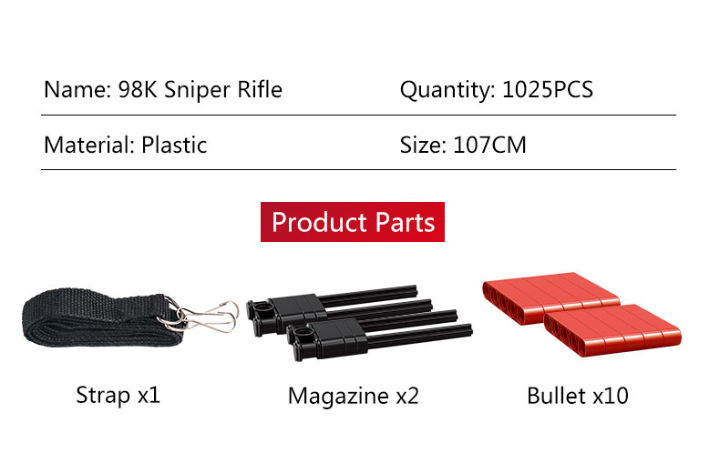 MOULD KING 14002 The Mauseres 98K Sniper Rifle Gun Building Blocks Toy Set