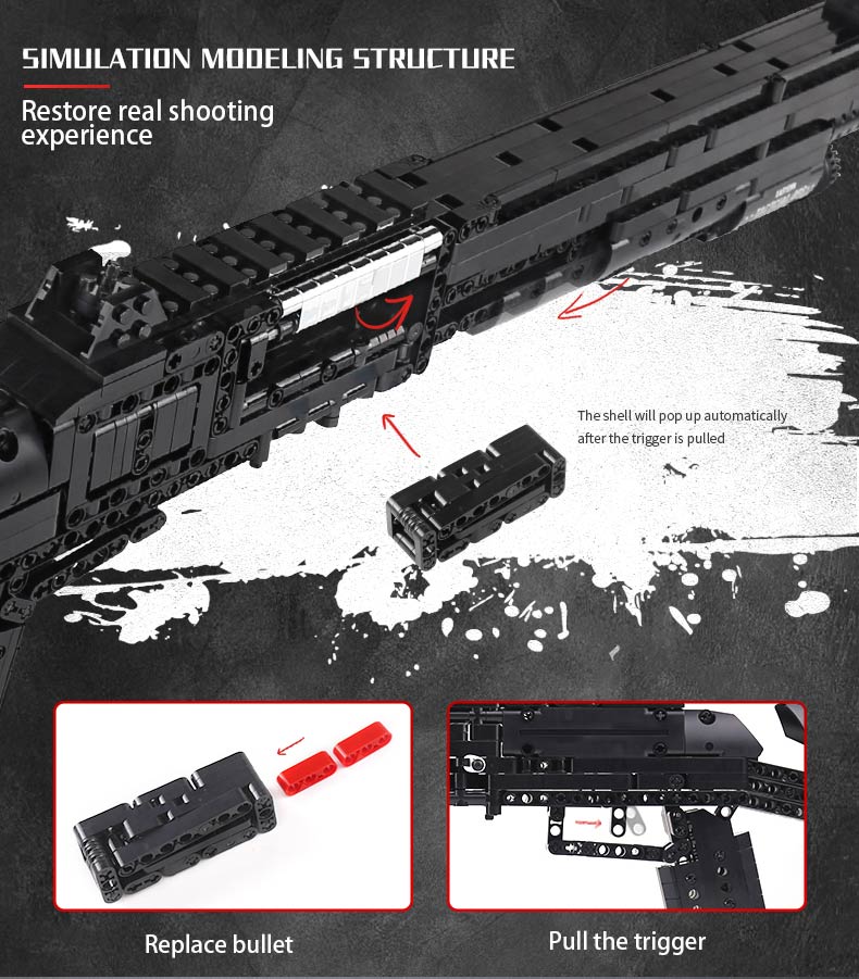 MOULD KING 14003 Benelli M4 Super 90 semi-automatic shotgun Building Blocks Toy Set