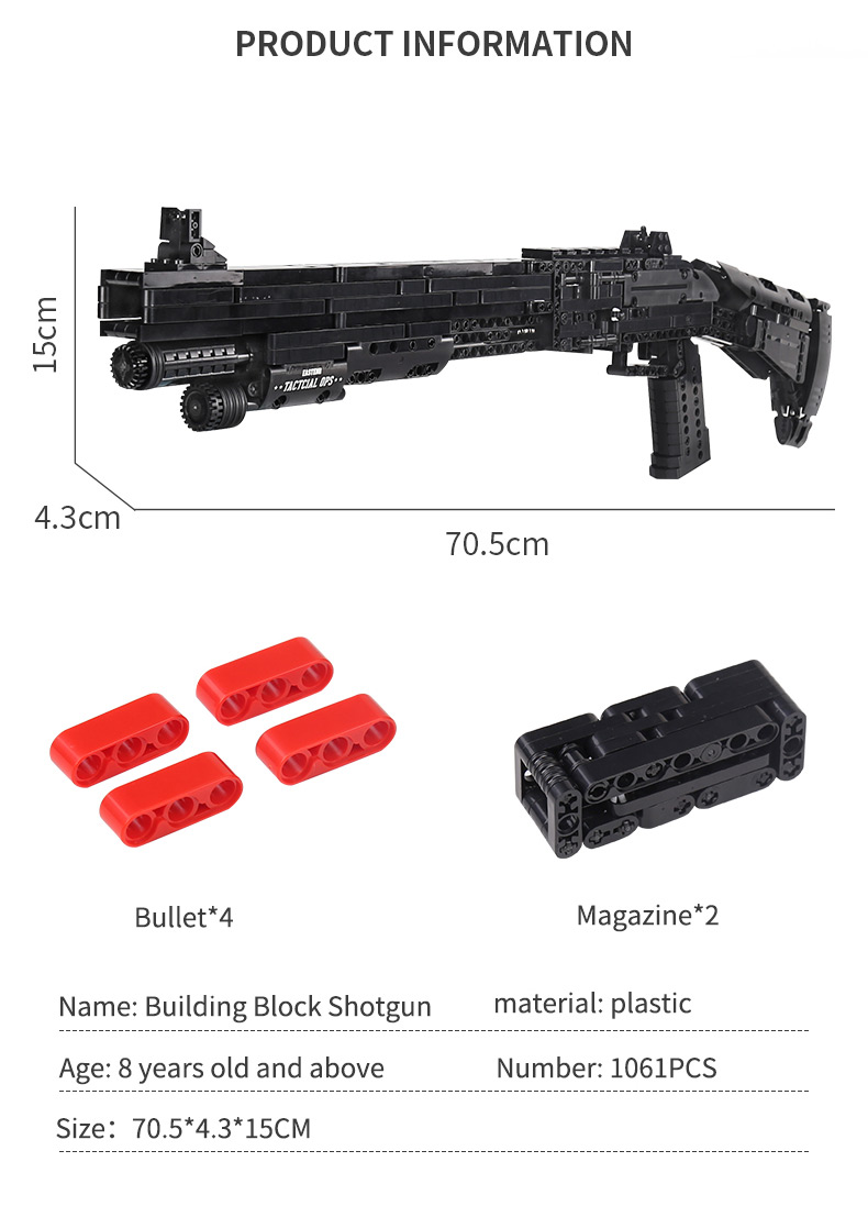 MOLD KING 14003 Benelli M4 Super 90 halbautomatische Schrotflinte Bausteine Spielzeugset