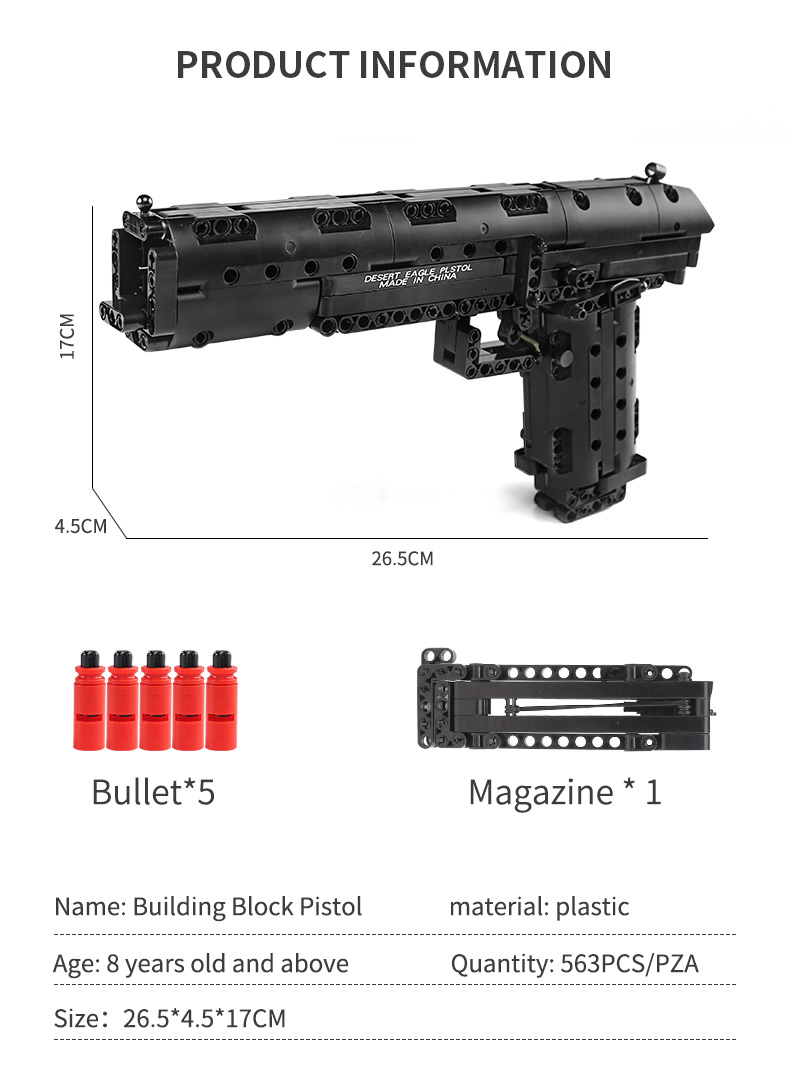 MOULD KING 14004 Desert Eagle Pistol Building Blocks Toy Set