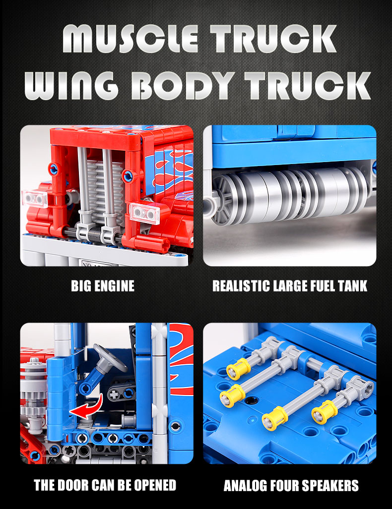 MOULD KING 15001 Muscle 379 Peterbilt Truck by Steelman14a Building Blocks Toy Set