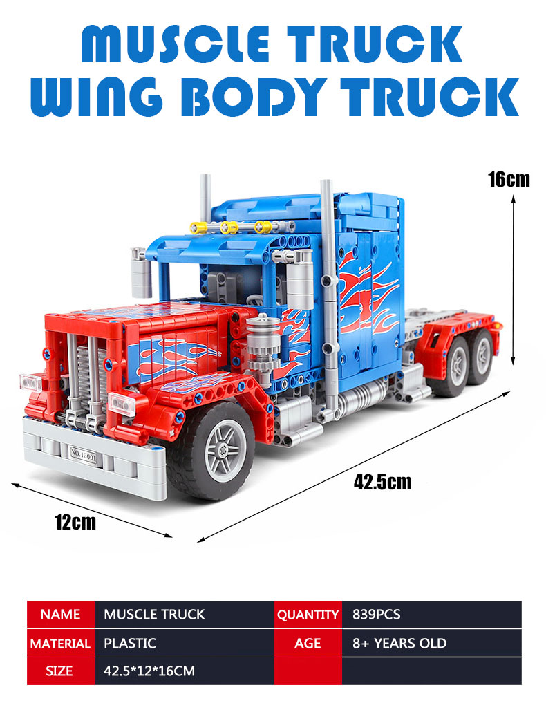 MOLD KING 15001 Muscle 379 Peterbilt Truck par Steelman14a Building Blocks Toy Set