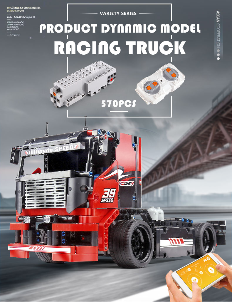 MOLD KING 15002 Racing Truck kompatibel LEGO Bausteine-Spielzeug-Set