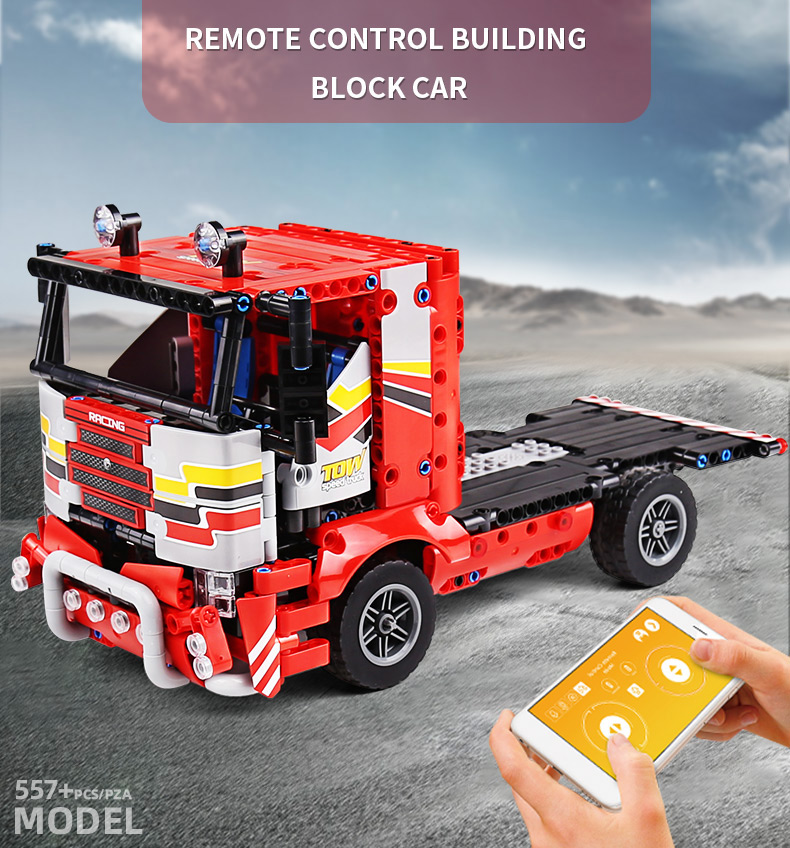 MOLD KING 15003 Juego de juguetes de bloques de construcción para camiones de transporte