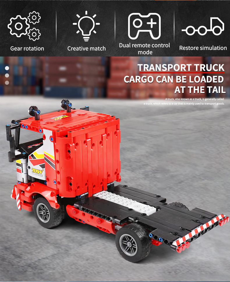 MOLD KING 15003 Juego de juguetes de bloques de construcción para camiones de transporte