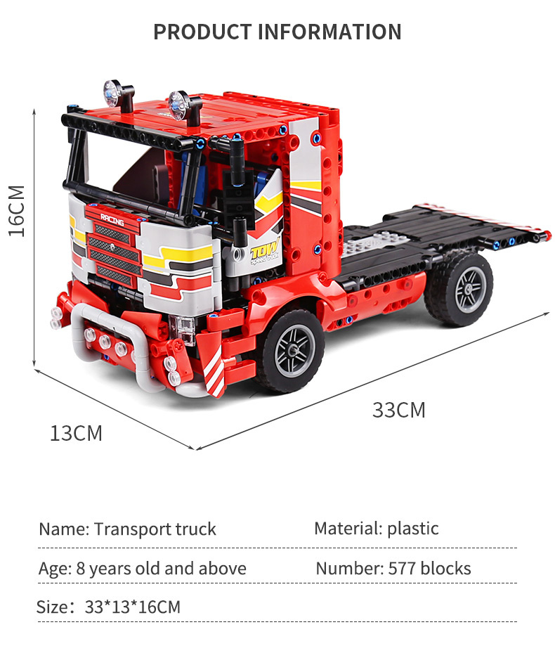 MOLD KING 15003 Ensemble de jouets de blocs de construction de camion de transport