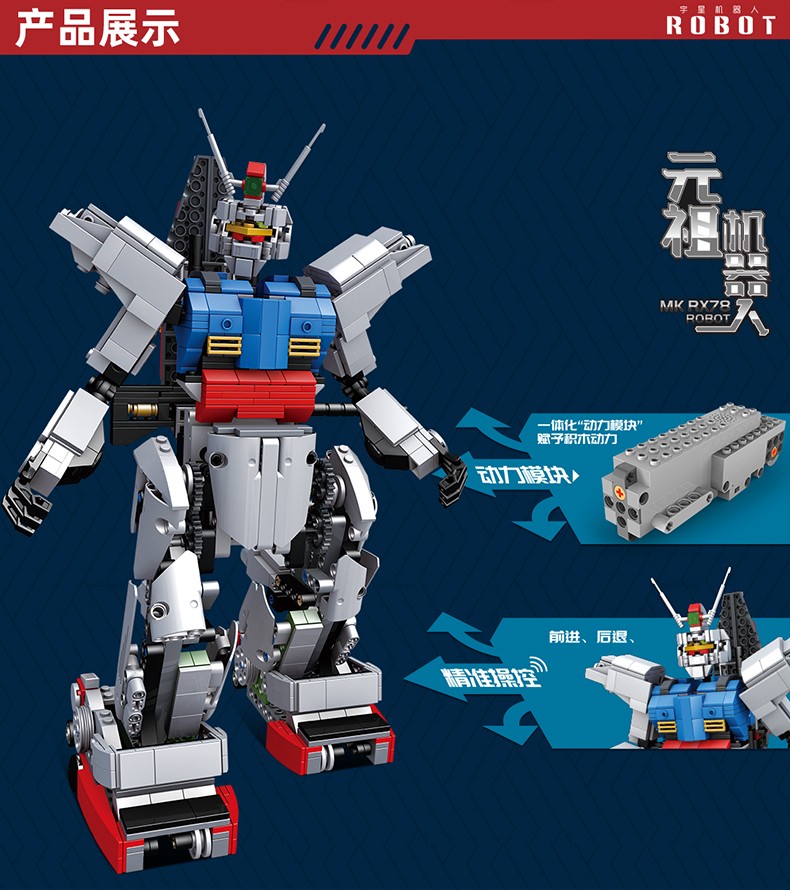 MOLD KING 15024 RC RX78 Gundam Bausteine-Spielzeug-Set