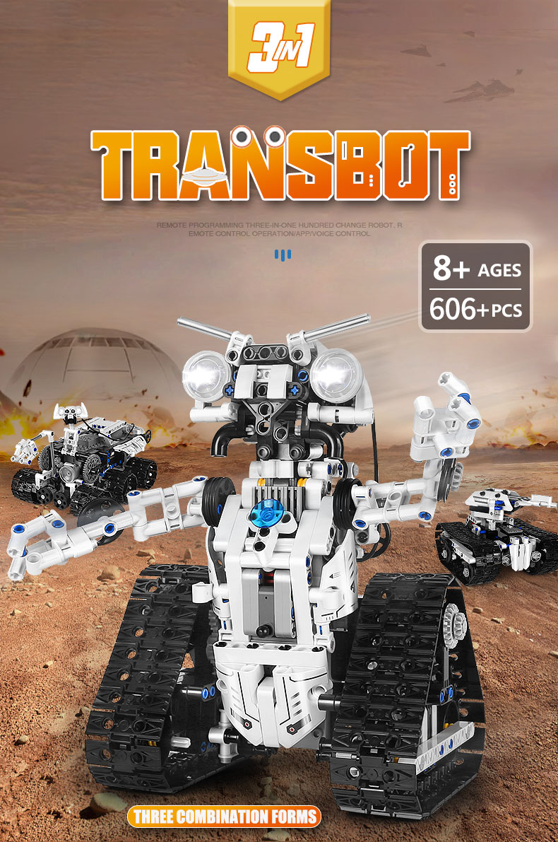 금형 왕 15046 앱 Rc 제어 Transbot 모델 빌딩 블록 장난감 세트