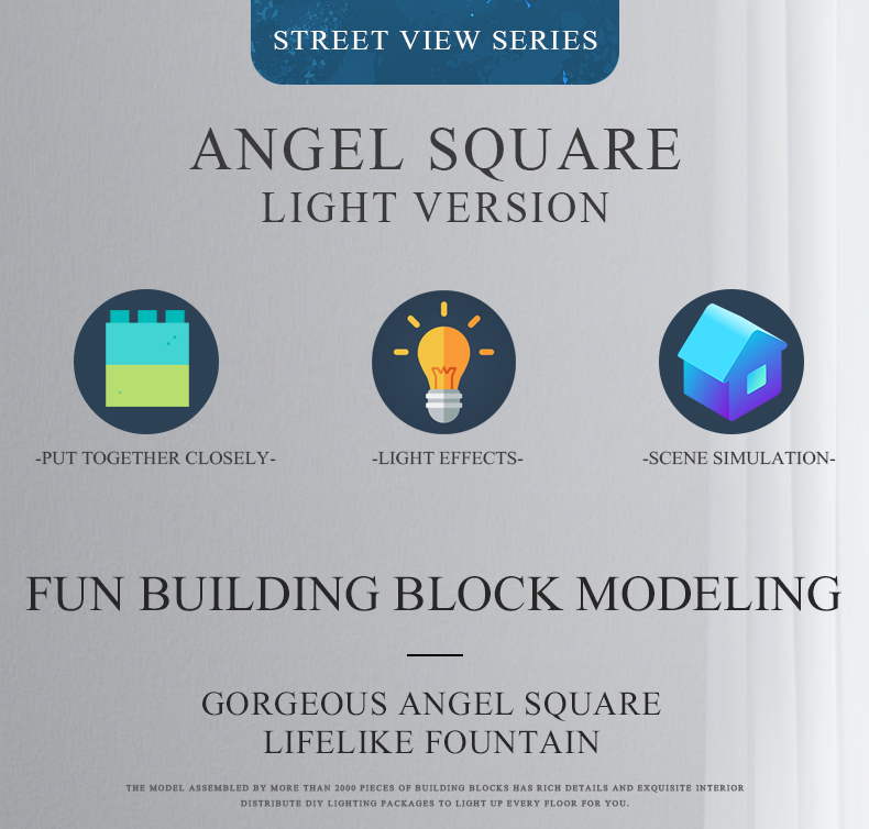 MOLD KING 16003 Street View Serie Angel Square Bausteine-Spielzeug-Set