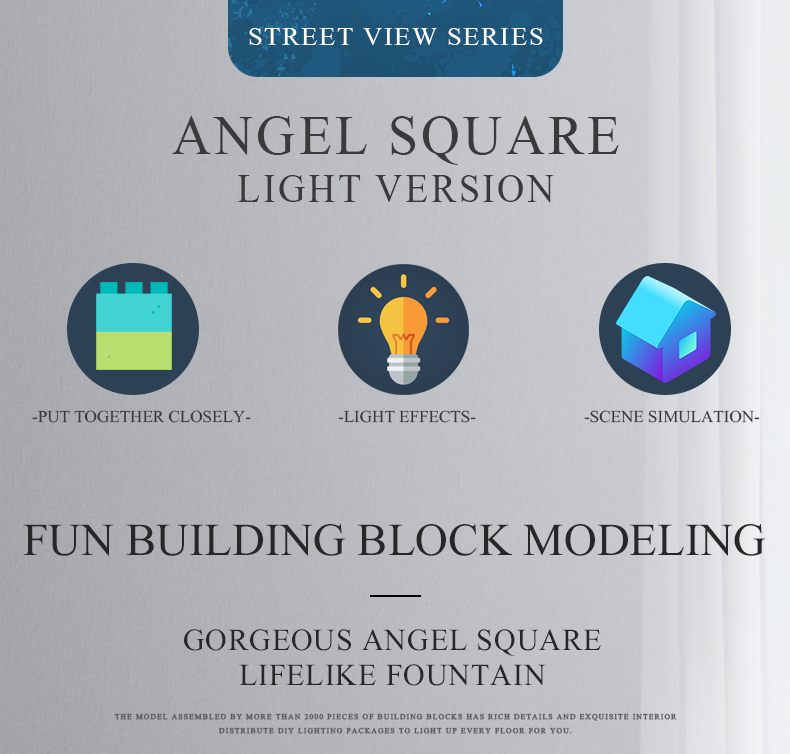 MOLD KING 16003 Street View Series Angel Square Building Blocks Juego de juguetes