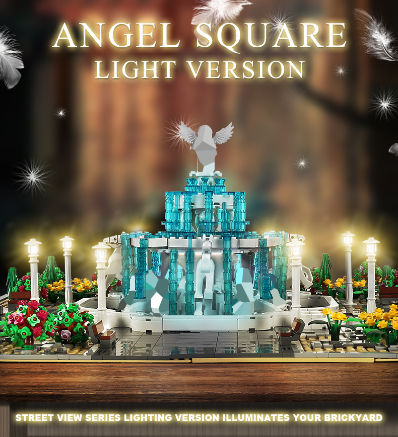 MOLD KING 16003 Street View Series Angel Square Building Blocks Juego de juguetes