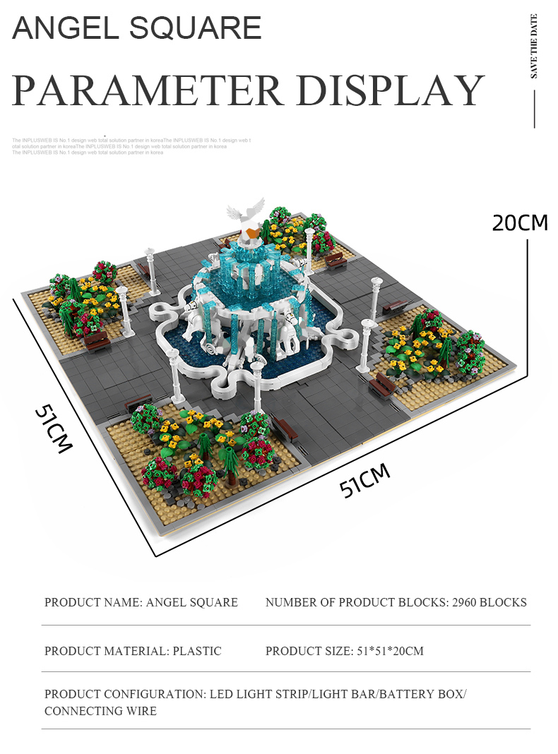 MOLD KING 16003 Street View Serie Angel Square Bausteine-Spielzeug-Set