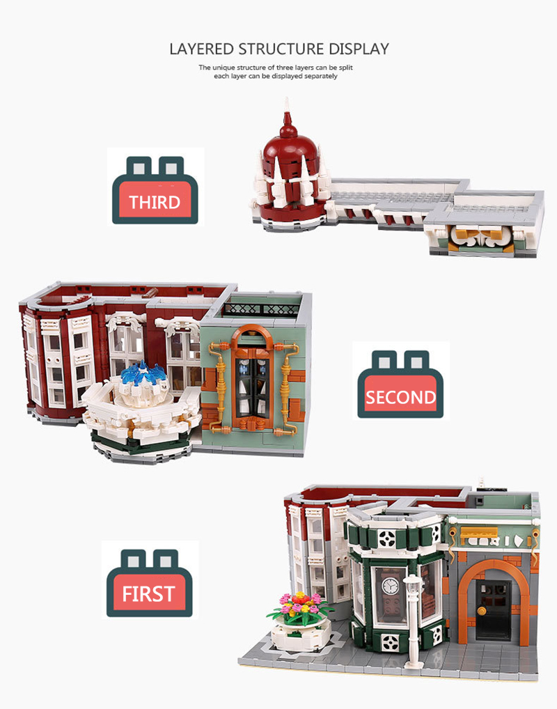 MOULD KING 16005 Antique Collection Shop Building Blocks Toy Set