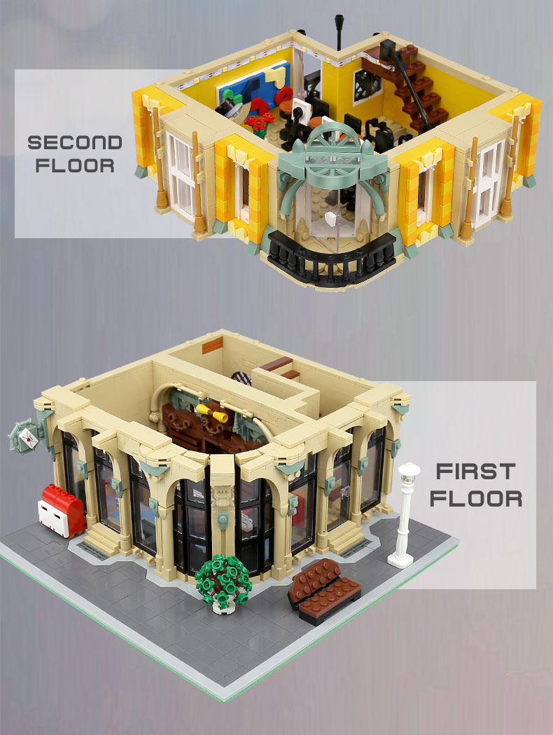MOULD KING 16010 Corner Post Office Building Blocks Toy Set