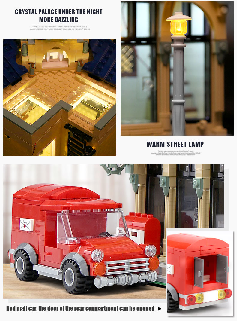 MOULD KING 16010 Corner Post Office Building Blocks Toy Set