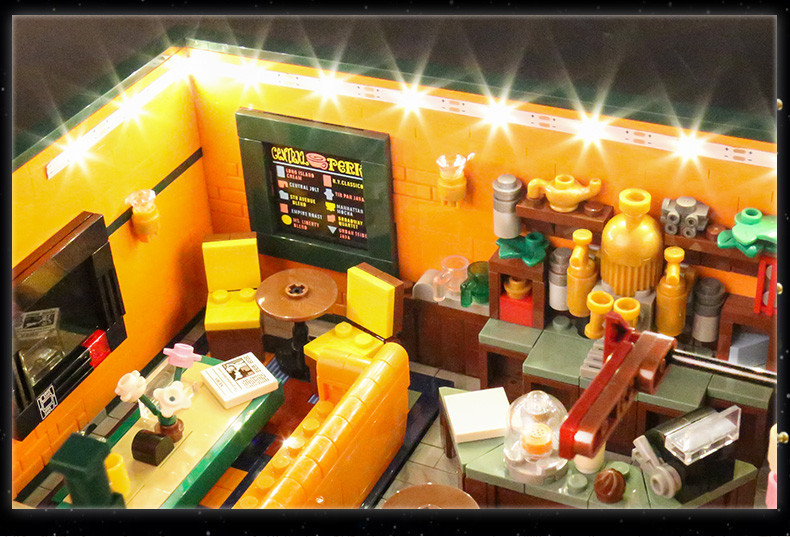 MOLD KING 16014 스트리트 뷰 시리즈 오랜 친구 카페 LED 빌딩 블록 장난감 세트