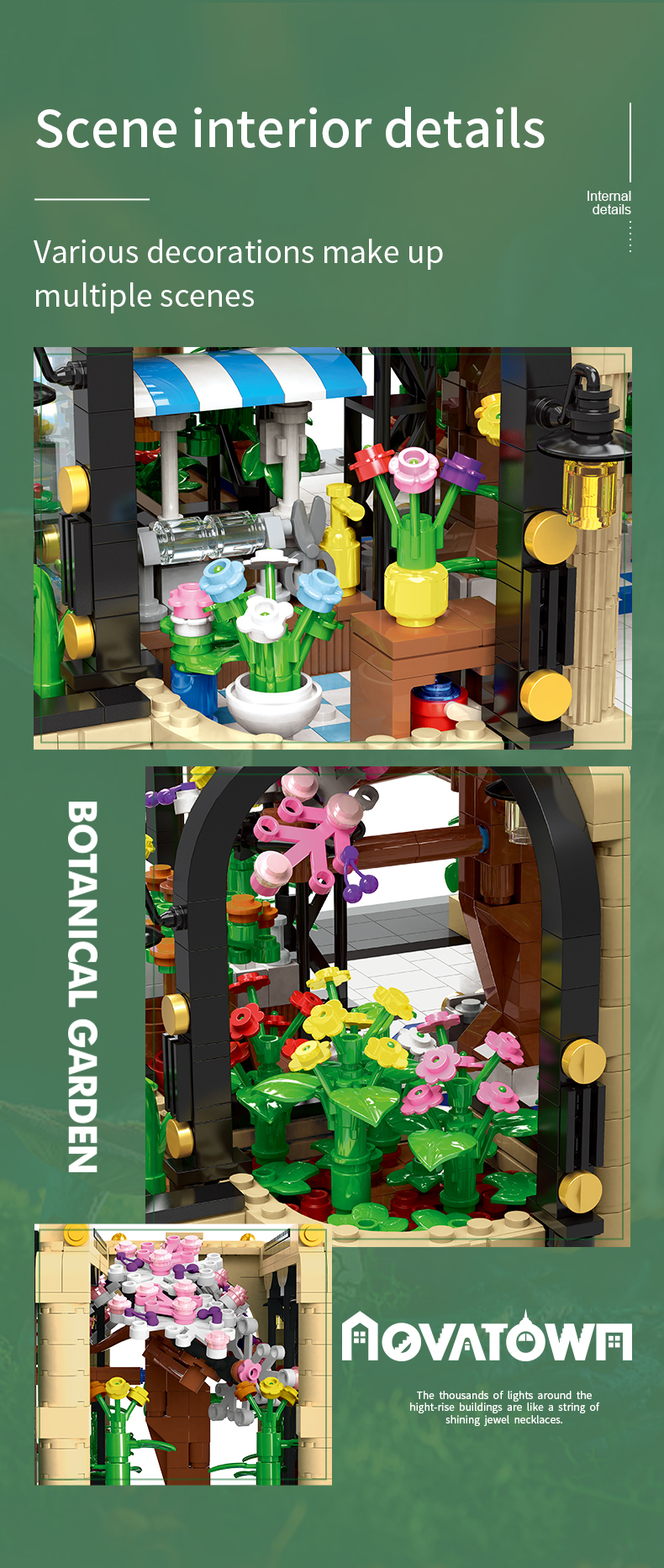 MOULD KING 16019 Botanical Garden Garden Nova Town Building Blocks Toy Set