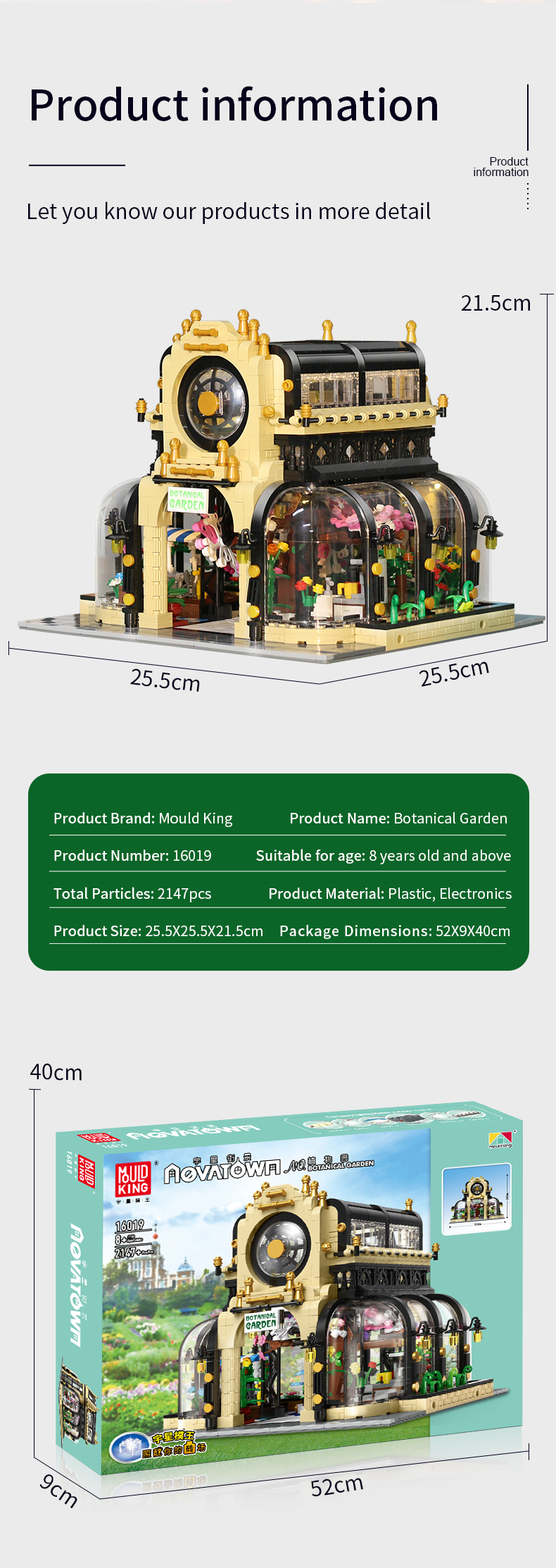 MOULD KING 16019 Botanical Garden Garden Nova Town Building Blocks Toy Set