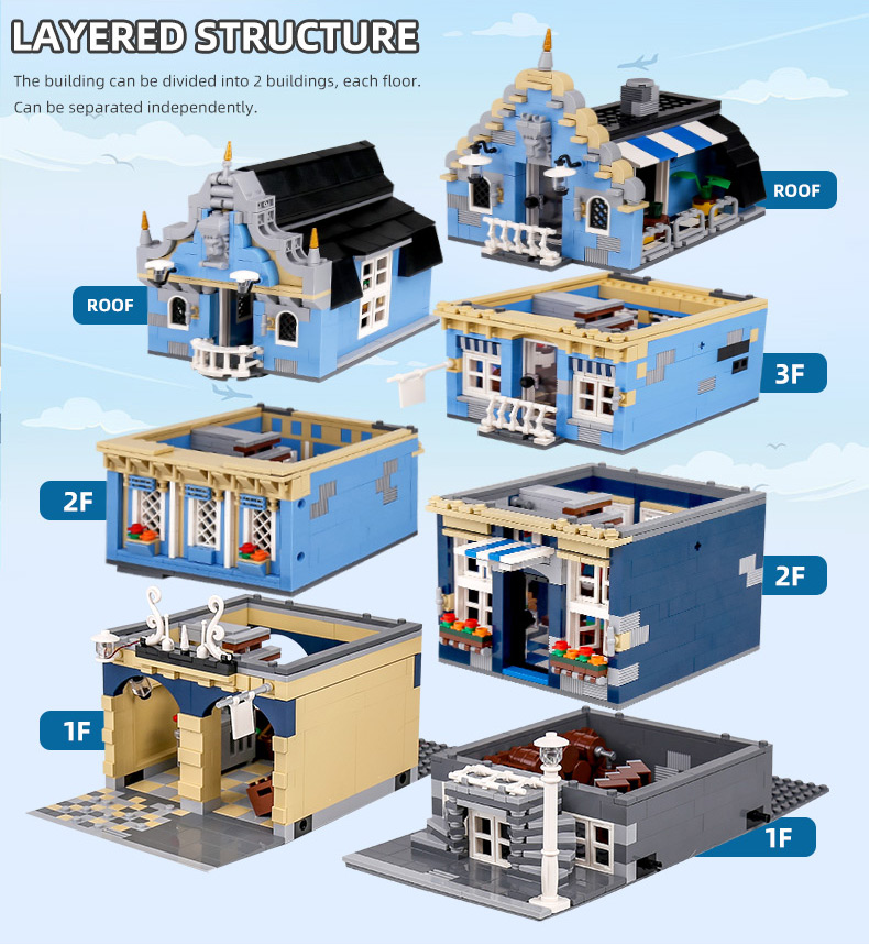 MOULD KING 16020 Street View Series European Market Building Blocks Toy Set