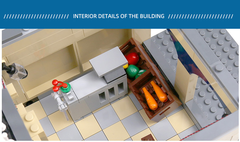 MOULD KING 16020 Street View Series European Market Building Blocks Toy Set