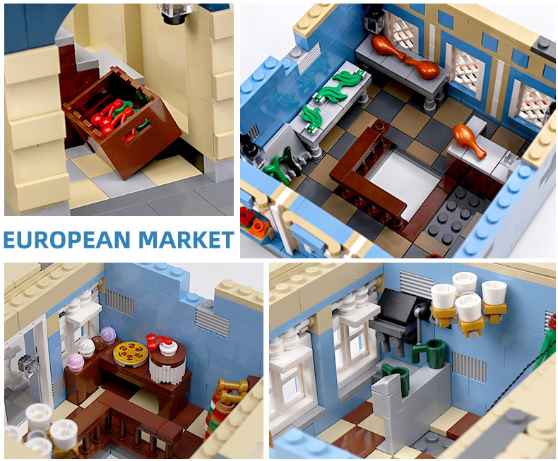 MOULD KING 16020 Street View Series European Market Building Blocks Toy Set