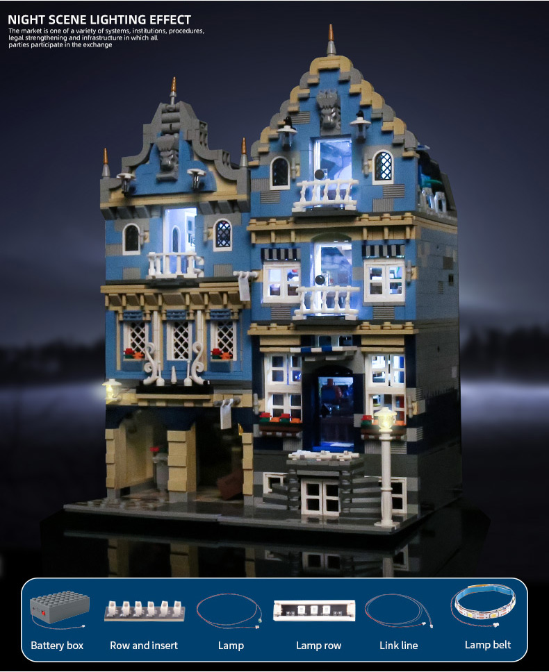 MOLD KING 16020 스트리트 뷰 시리즈 유럽 시장 빌딩 블록 장난감 세트
