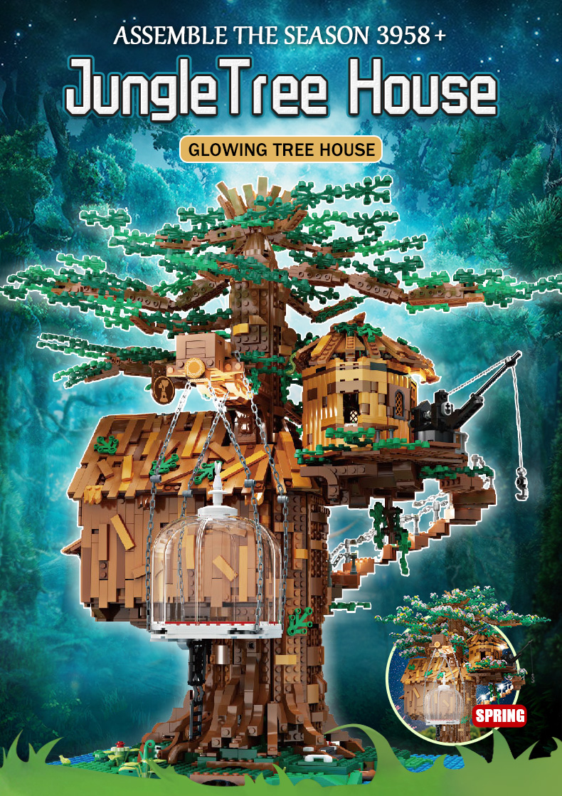 MOULD KING 16033 Street View Series Tree House Building Blocks Toy Set