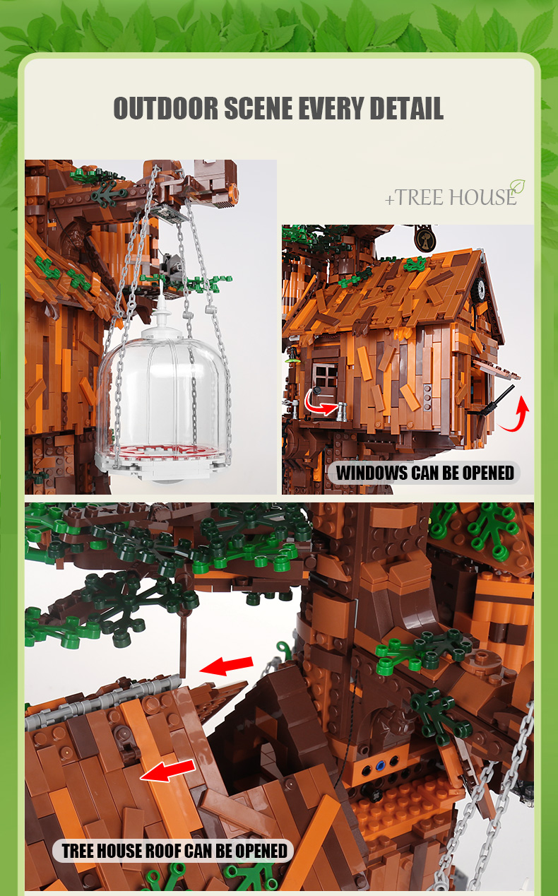 MOULD KING 16033 Street View Series Tree House Building Blocks Toy Set