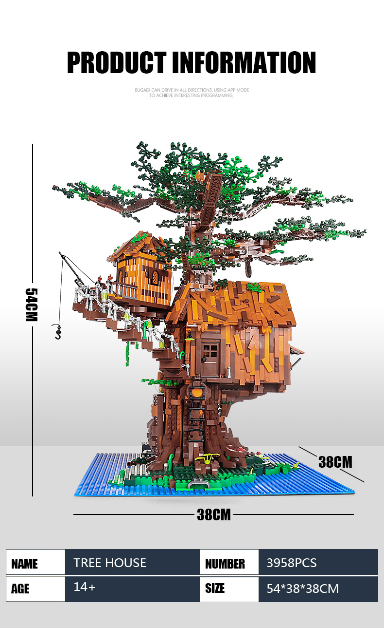 MOULD KING 16033 Street View Series Tree House Building Blocks Toy Set