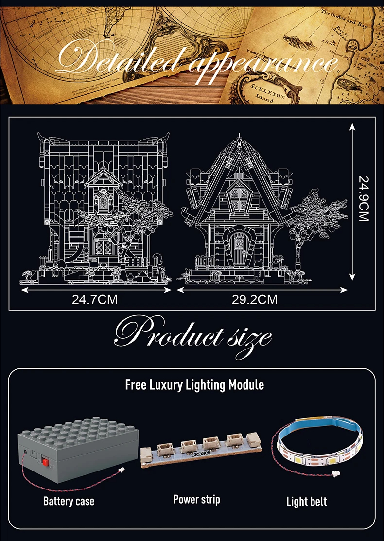 Mould King 16054 Midage World Log Cabin Building Blocks Toy set