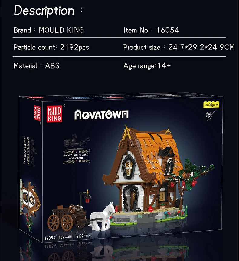 Mould King 16054 Midage World Log Cabin Bausteine Spielzeugset