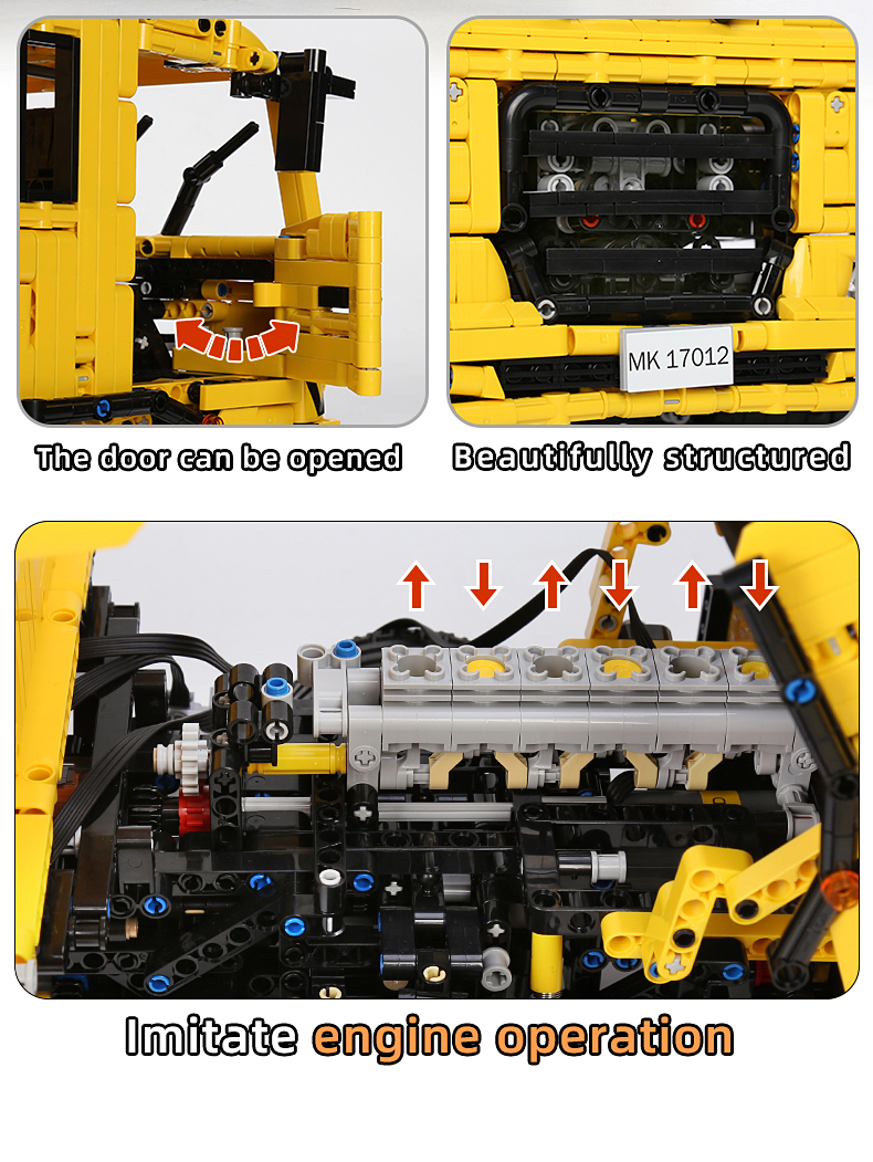 Mould King 17012 RC Three Way Dump Truck Building Block Toy Set