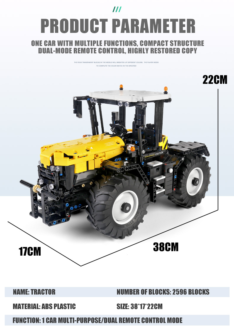 MOLD KING 17019 Ensemble de jouets de blocs de construction de tracteur à grande vitesse